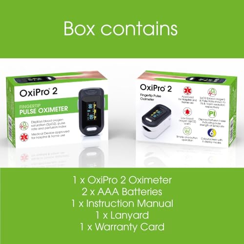 OxiPro OX2 - CE Certified - MHRA Registered Pulse Oximeter/Blood Oxygen Monitor - Finger Oxygen Saturation Monitor/SATS Monitor SpO2 - UK Approved Medical Device - Image 6