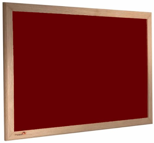 Premier Felt Noticeboard Oak Frame 1800mm x 1200mm, Burgundy — image 1