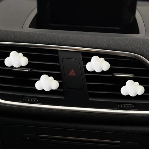 Image of 4 Pcs Cloud Air Vent Clips, Cute Cloud Car Air Fresheners Vents Clips Funny Car Diffuser Vent Clips Interior Decor Charm Cute Accessories Decoration for Women Automobile Aroma Diffusers