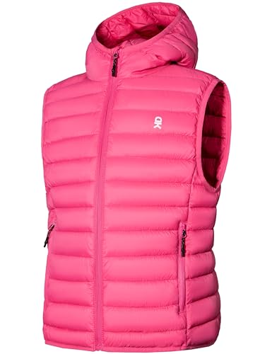 Little Donkey Andy Girls Winter Puffer Vest Packable Lightweight Faux-Down Hooded Sleeveless Jacket 6-14 Years