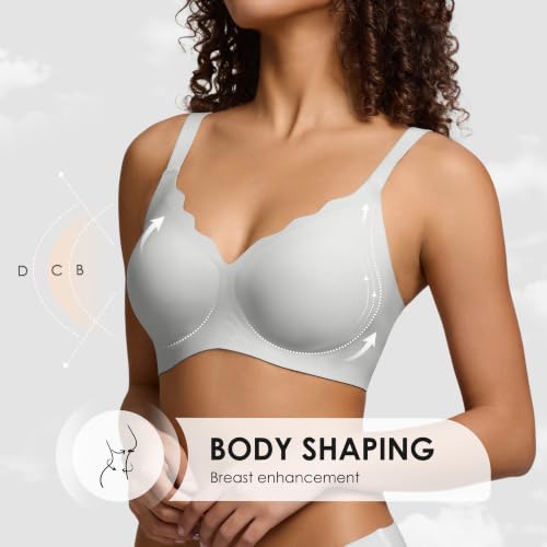 Image of Seamless Wireless Bra for Women with Support - No Underwire Full Coverage Push Up Comfort Bras - Back Fat Smoothing Bralettes