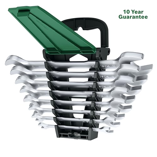 Image of Bosch Double Open-End Wrench Set 8-Piece | Carbon Steel Double Open End Wrench Set | Precision Machined Heads | Durable & Corrosion Resistant | Metric Spanner Set | For Workshop & DIY Use