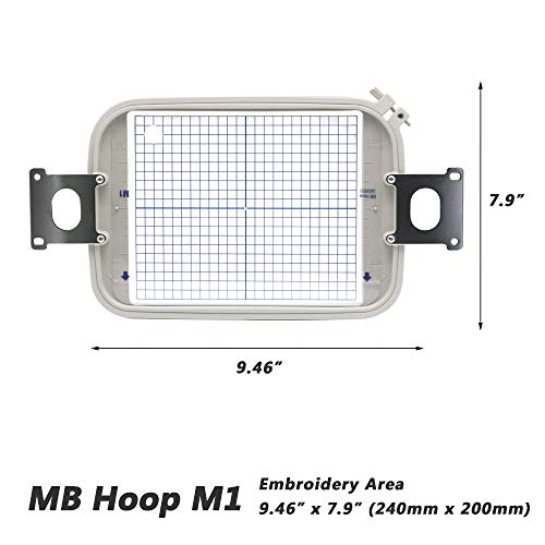 Image of Sew Tech Embroidery Hoop for Janome, 9.5x7.9in 240x200mm M1 Frame | Fits MB-7 MB-4S MB-4 Janome; Elna eXpressive 970 940 Embroidery Machine