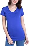 SUIEK Maternity Nursing Shirt Tops Tank For Breastfeeding (Medium, Blue)