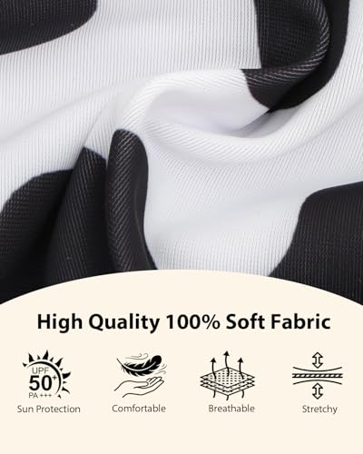 Image of CuteBone Cute Cow Print Pet Dress with Peter Pan Collar - Black & White Spot Pattern - Sleeveless Ruffled Skirt with Bow for Small Dogs, Cats - Adorable Daily & Play Wear