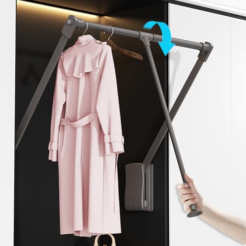 Tringle de penderie rabattable pour garde-robe haute et dressing