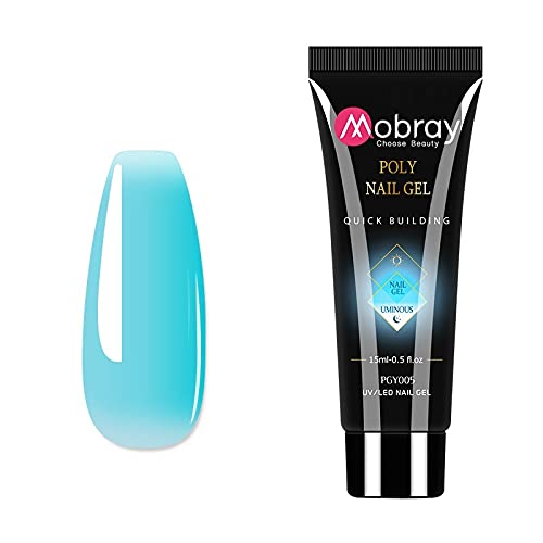 MOBRAY Luminous Nail Extension Poly Nail Gel from BELLE GAGA ™ Glow in Dark Extend Builder Gel Finger Nail Extension UV LED Acrylic Builder Gel (PGY005)