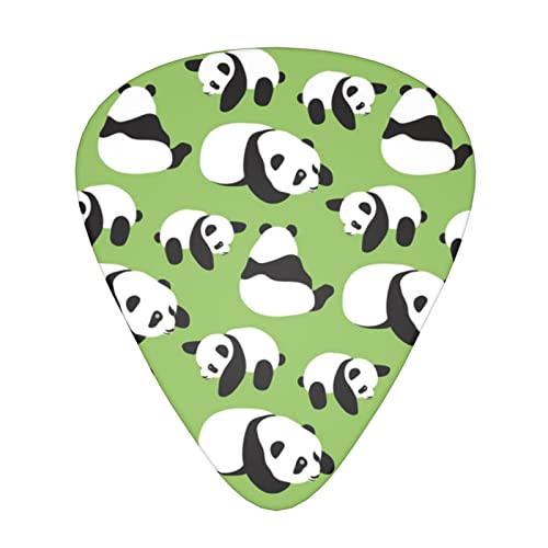 Ensemble de 12 médiators de guitare Panda à fond vert pour guitare acoustique, guitare électrique, contrebasse, ukulélé - Les Beatles, Paul McCartney, John Lennon, RIngo Starr, George Harrison Ensemble de 12 médiators de guitare Panda à fond vert pour guitare acoustique, guitare électrique, contrebasse, ukulélé