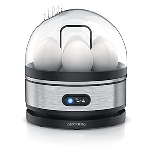 Arendo Sevencook Eierkocher 400 W – Edelstahl Design – 1-7 Eier – Egg Cooker – EIN/AUS-Schalter – 3 Härtegrade wählbar – Warmhaltefunktion – Signalton – BPA-frei – silber