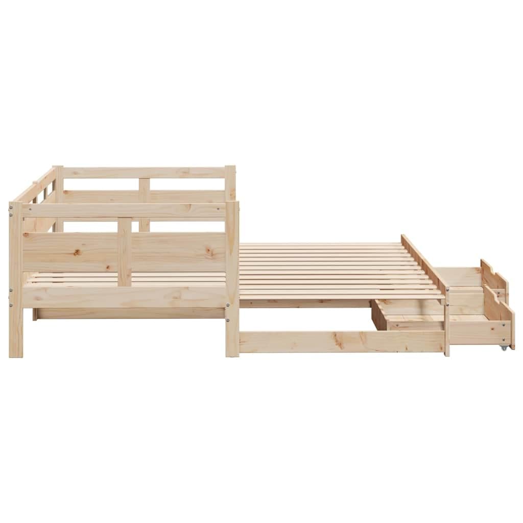 vidaXL Sofa rozsuwana z szufladami, bez materaca, 90x190 cm