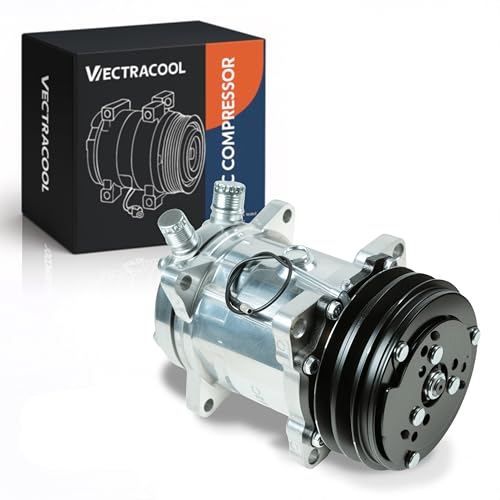 HC5001 Fit for Sanden 508 2PK Style Universal AC Compressor with Clutch 2 Groove V-Belt Chromed SD7H15 Q