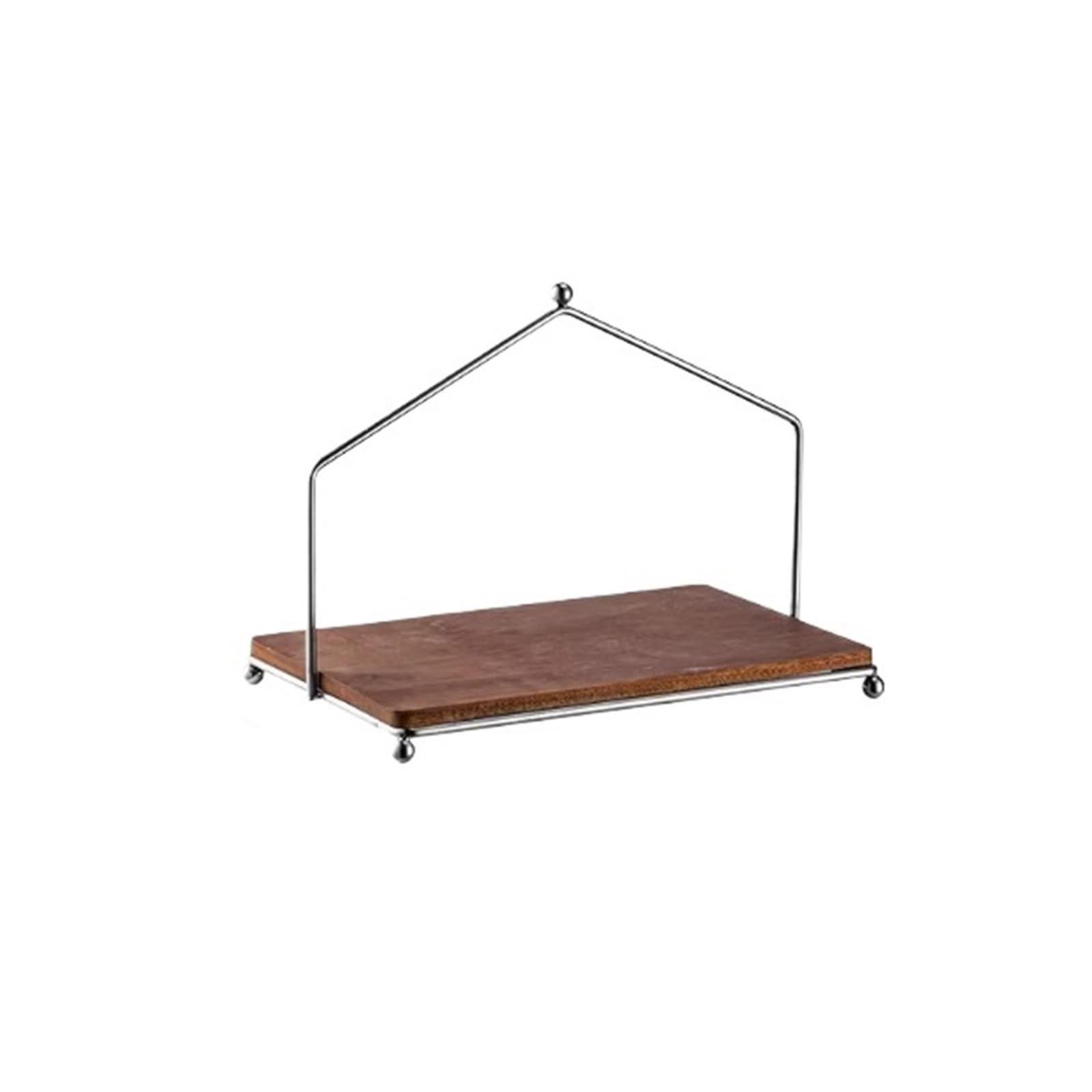 HLHLOP777 Dessert Stand Rectangular Wooden Cake Stand — Dessert Tray, Decorative Piece, Afternoon Tea Cupcake Stand Serving Tray(Silver)