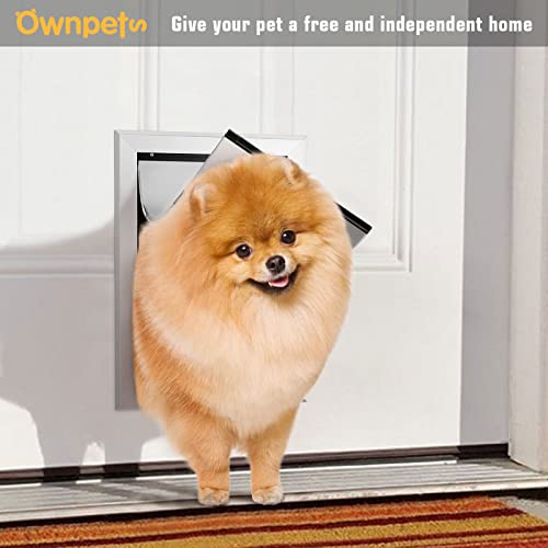 Ownpets Weatherproof Dog Door, Aluminum Pet Door With Magnetic Flap, Easy To Install Strong & Durable Dog Door For Small Dogs(Small) #TOP2
