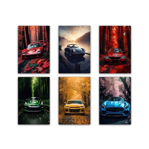 Affiches de Supercars Modernes Impressions sur toile de voitures de sport Décoration murale Autos esthétiques Art mural pour garçons Maison Chambre à...