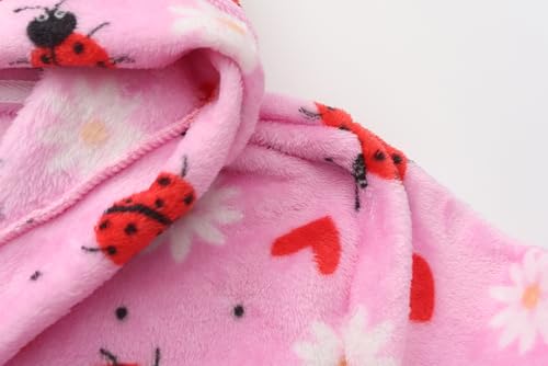 Image of Kids Hooded Bathrobe Girls Soft Plush Hooded Flannel Pajamas Sleepwear Boys Spa Robe