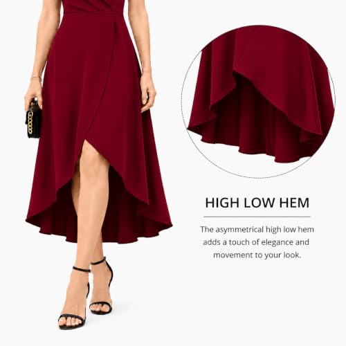 BTBII Women's Black Formal Dresses V Neck Midi Dress Church Dresses for Wedding Cocktail Party Birthday Summer - image 5
