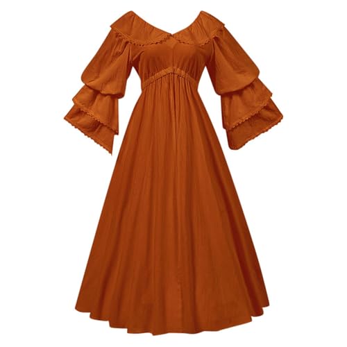 Robe victorienne femme à manches ballon bouffantes pour une silhouette Renaissance ajustée