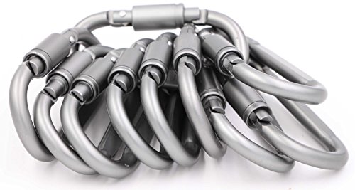 Large Carabiner Clip 3 Inch D-Ring Locking Carabiners - 10Pack Durable Aluminum Keychain Buckle, Strong & Light Spring Snap Screw Gate Hooks Quick Draw Links For Outdoor Camping Hiking Fishing (10pcs) - Thumbnail 6