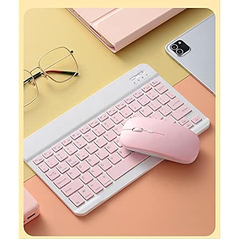 ISMMIK Wireless Bluetooth Mouse Compatible with Laptop / Macbook / iPad / iPhone Android / PC, Rechargeable Mini Silent Mouse for Windows / Linux, 3 DPI Adjustable Bluetooth Ergonomic Mouse Pink Cover