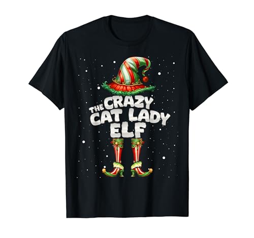 The Crazy Cat Lady Elf Family Matching Group Christmas T-Shirt