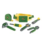 TOMY John Deere Deluxe Talking Toolbelt 7-Piece Tool Set For Toddlers, Green