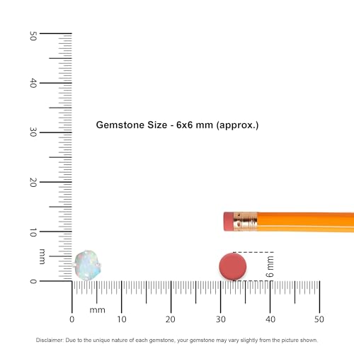 Natural Raw Gemstones Stud Earrings for Women in Sterling Silver, Birthstone Jewelry Gifts for Her Birthday, Anniversary, Graduation (Prong-Set, 6x5.5mm)3