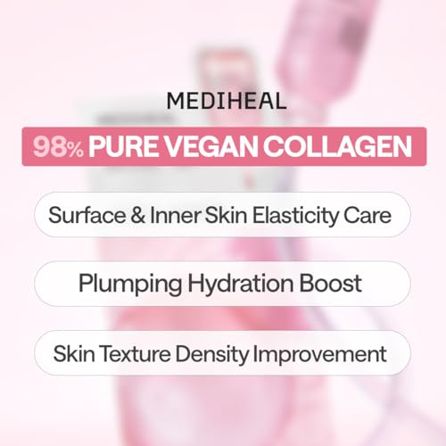 Image of MEDIHEAL Collagen Essential Sheet Mask (1 Sheet) Firming & Hydrating Korean Face Mask with 98% Vegan Collagen, Peptides & Hyaluronic Acid, Skin Elasticity, K-Beauty Facial Mask for Smooth & Plump Skin