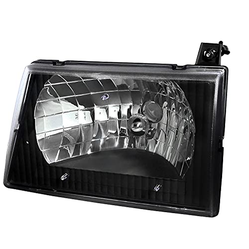 Spec-D Tuning Black Headlights+Corner Lamps Compatible with Ford Econoline Van E150 E250 E350 E540 1992-2006 L+R Pair Assembly