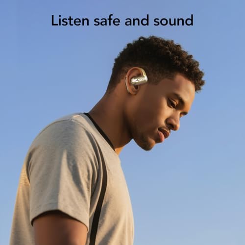 Image of MFish Open-Ear Headphones for Running & Commuting, Wireless Bluetooth Over-Ear Earbuds, IP55 Sweatproof, 35H Playtime with Case, 9.4g Lightweight Adjustable Earhooks, Clear Calls, Yellow