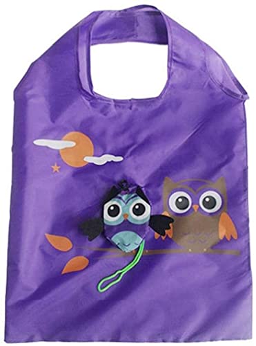 Bolso de Compras Plegable con Forma de búho y Animal Bonito, Bolso de Mano Reutilizable, Bolso de Hombro de Viaje portátil, Bolsas de Almacenamiento Plegables, Organizador para el hogar Durability