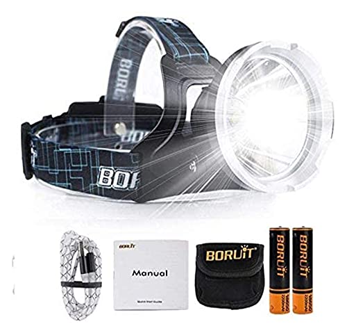 JZX Testa della Torcia Ricaricabile PORTATO Faro Impermeabile 6000 Lumen 18650 Batteria XM-L2. Chip 3 Modes HeadTatorch for Adulti Escursionismo Camping Caccia in Esecuzione