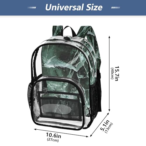 Broken Glass Marble Clear Backpack Heavy Duty See Through Transparent PVC BookBag for Kids Boy Girl School Work4