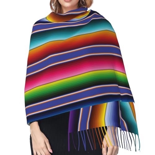 Otomi Women's Fashion Scarves Mexican Cashmere Feel Shawl Wraps - Soft Pashmina Scarf for Winter and Fall4