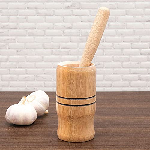 Pilão c/Socador em Madeira 13,5 cm Socador Alho - 99866