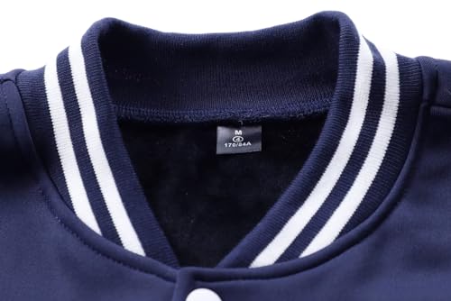 Image of jeecoin Mens Casual Sports Varsity Jacket Fashion Fleece Baseball Letterman Bomber Jackets