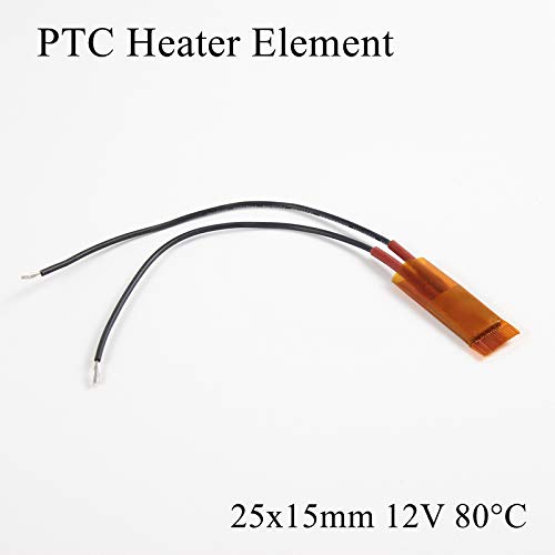 1Pc 25X15mm 12V 80 Degree Celsius PTC Heater Element Constant Thermostat Insulated Thermistor
