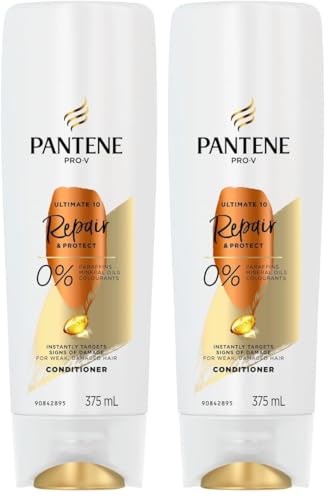 Pantene Pro-V Ultimate 10 Repair and Protect Conditioner, Stengthening Conditioner For Damaged Hair 375ml (Pack of 2)