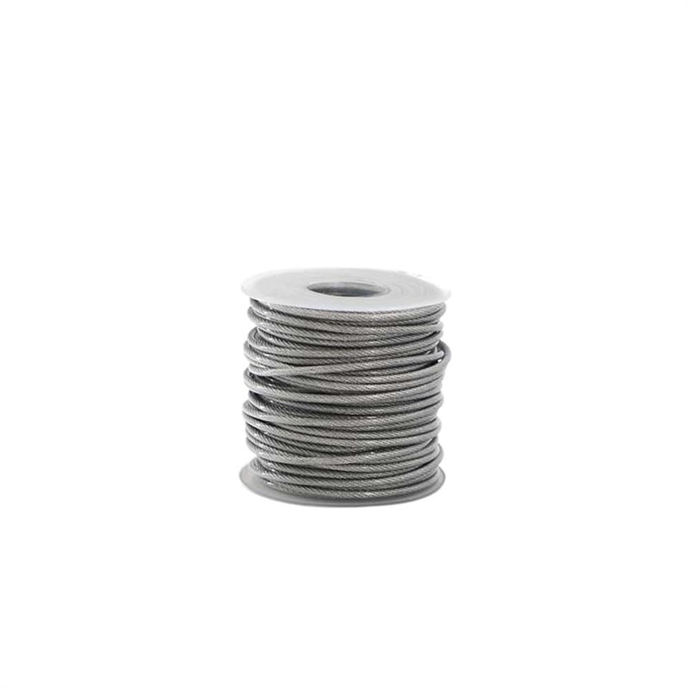 Filo Di Acciaio 50M 0.8/1.5/2/2.5/3/4mm 7x7 Cavo flessibile rivestito in PVC Cavo flessibile in acciaio inossidabile 304 Stendibiancheria in acciaio inossidabile Filo Di Acciaio(2.5mm after coating)