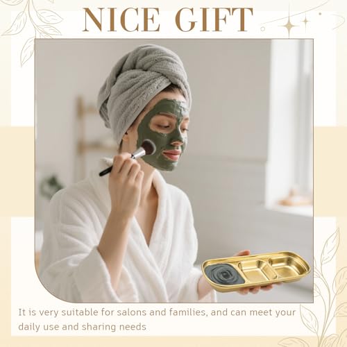 Image of 4 Pcs Esthetician Bowls Face Mask Tray Esthetician Supplies Stainless Steel Compartment Serving Tray Women Skincare Products Facial Bowl for Spa Salon Aesthetician Beauty, Nail Art (Gold,Medium)