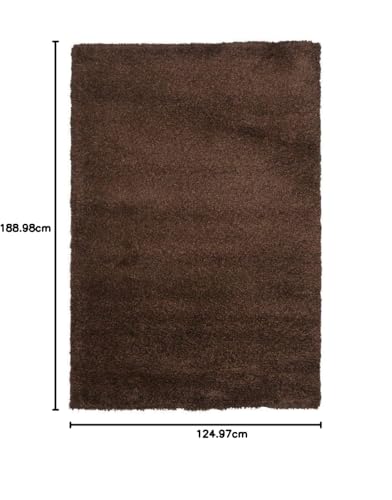 Image of Imra Carpet for Home Handwoven Fluffy Shag Collection with 2 inch Thickness 4.1 X 6.2 Feet (120X180 cm) Color Brown