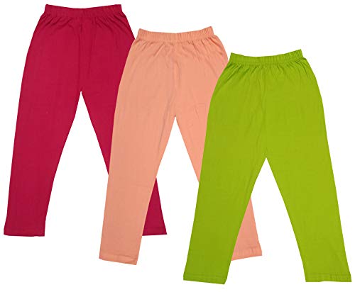 Image of indi weaves Girls Super Soft Cotton Solid Capri Pants Pack of 2