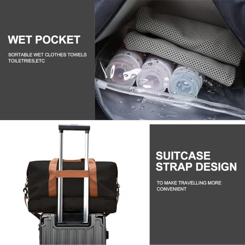 Image of CAVALO - Be Unique Duffle Cum Tote Bag Weekender /Overnight Bags for Women and Men, for Travel, Sports, Gym Bag, Waterproof with Shoe and Wet Clothes Compartments (Black)