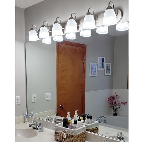 Image of Kira Home Armada 49 inch Large Modern 6-Light Bathroom Vanity Light