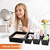 SpaceHacks 25 PCS Plastic Drawer Organizer Set, 4-Size Versatile Organizer Trays & storage Bins for Makeup, Jewelry, and Gadgets in Bathroom, Bedroom and Office, Black #4