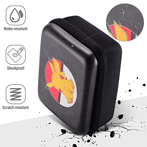 Bheddi Carrying Case Compatible With Ptcg Cards Trading Card Storage Box Holds 400+ Cards - Gifts For Boys & Girls (Pika-Black) #TOP2