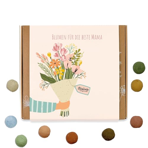 Blossombs Samenbomben Geschenkbox - Blumen für Die Liebste Mama -1 Stück...