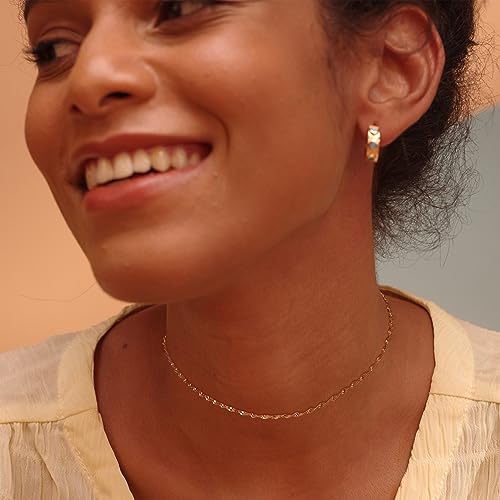 Fettero Chain Choker Necklace for Women Delicate Fashion Satellite Choker Layered Necklace Gold Plated Dainty Necklace Simple Choker Jewelry3