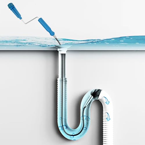 Fervalyna Rohrreinigungsspirale Abflussspirale, Abflussreiniger Spirale Abfluss Rohrreinigung, Rohrreiniger Spirale zur Abflussreinigung, Reinigungsspirale Abfluss, Rohrspirale Abfluss (5 m, Ø 5 mm)