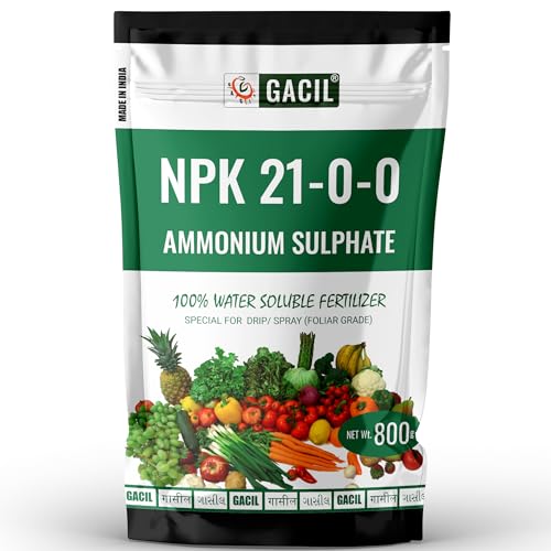 Ammonium Sulphate NPK 21-0-0 Water Soluble Fertilizer For Garden, Fruits, Vegetable Plants & Agriculture Crops 800 g