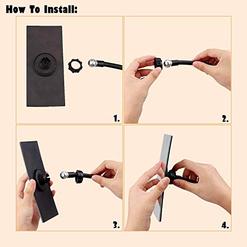 Gosear Clip On Security Mirror,Computer Rearview HD Mirror,Clip On Cubicle Mirror for Personal Safety and Security Desk Rear View Monitors or Anywhere (6.69" 2.95" Rectangle)